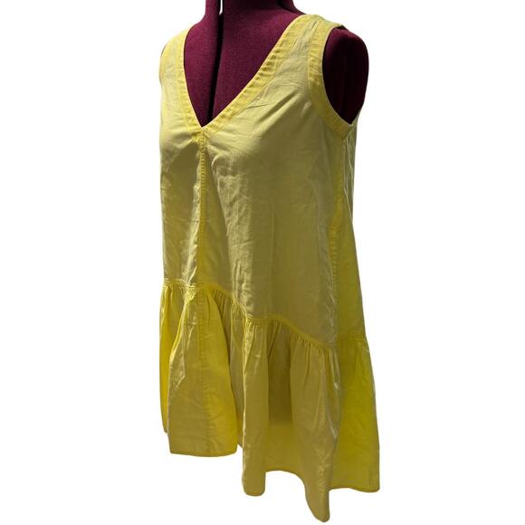 AMERICAN EAGLE Popover Sleeveless Tank Ruffle Sun Dress Soft Yellow Medium - Picture 2 of 6